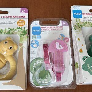 MAM pacifier clip and teethers bundle